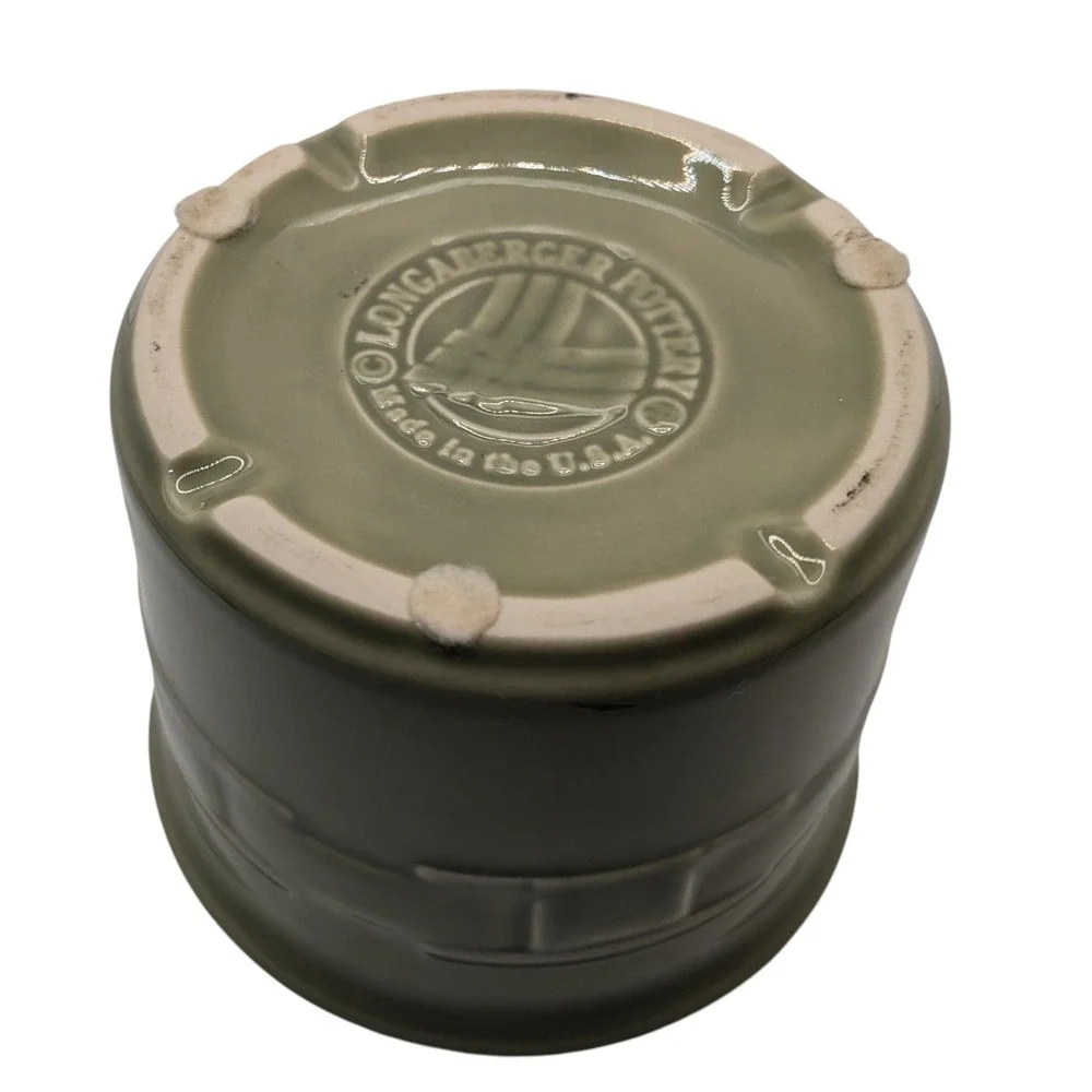 Longaberger‎ Pottery Crock One Pint Woven Traditions Green Textured USA No Lid